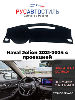 Накидка на панель из алькантары на Haval Jolion с проекцией 2021-2024