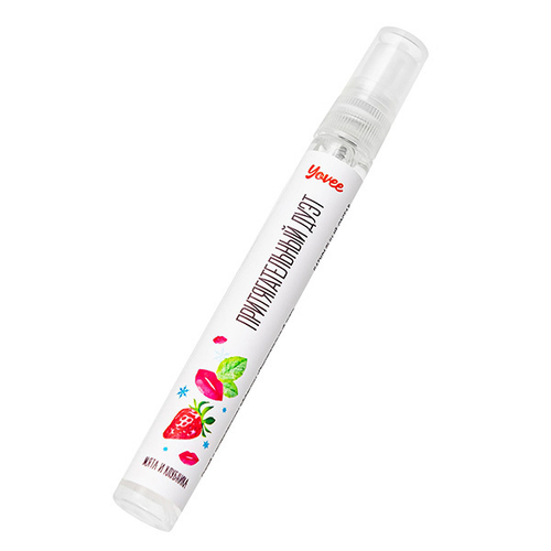 Охлаждающе-возбуждающий оральный спрей со вкусом мяты и клубники ToyFa Yovee Притягательный дуэт 10мл