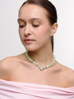 Колье "Summer heart" green Silver