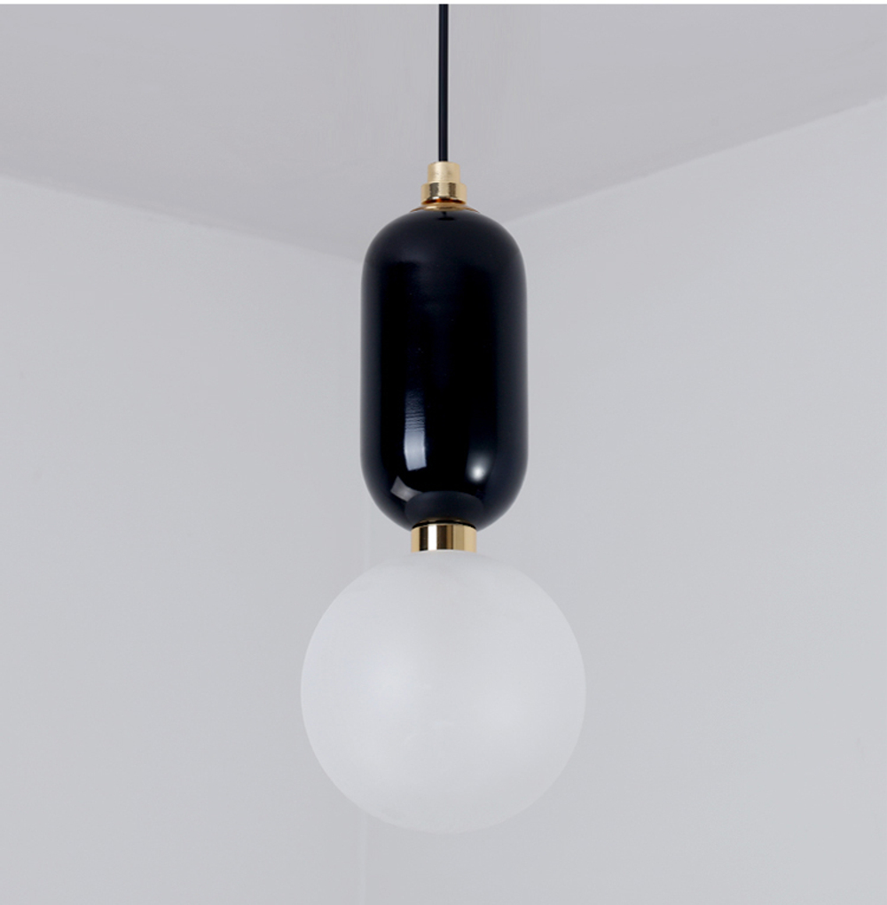 Pendant design lamp Aballs  by Parachilna (Black,  D20)