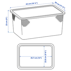 IKEA TROFAST  (ИКЕА ТРОФАСТ)  -  Контейнер из проволоки, темно-серый, 42x30x23 см
