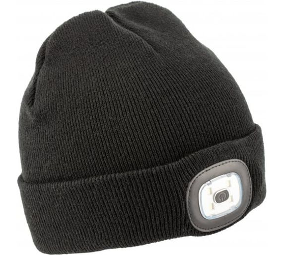 Шапка со светодиодным фонариком черная универсальный размер ОТТО Högert, арт. HT5K486