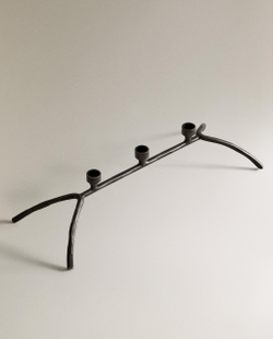 Zara Home Подсвечник из металла, цвет чёрный, 25.5 см