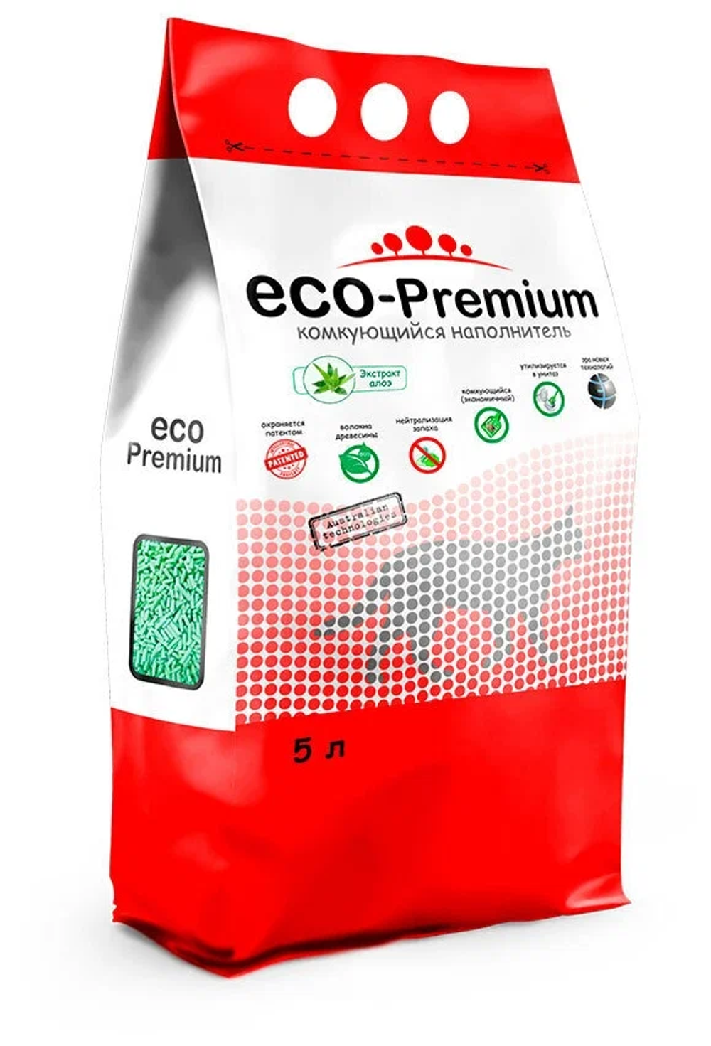 Eco premium наполнитель для кошек древесный алоэ