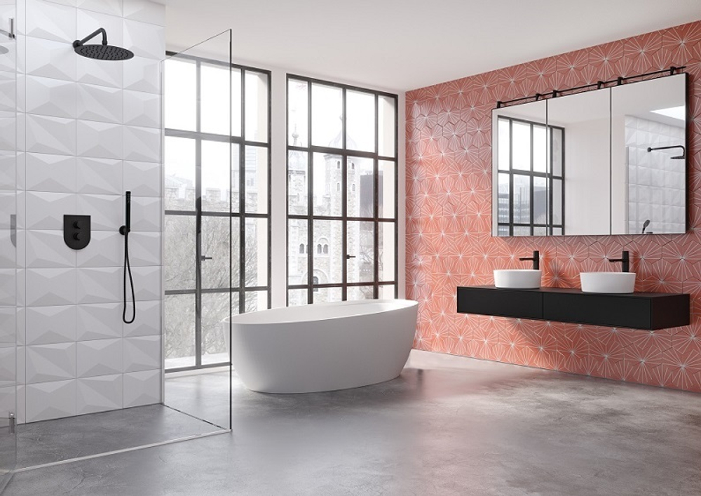 Встраиваемый термостатический смеситель для душа на 1 выход TZAR 342411SNM чёрный