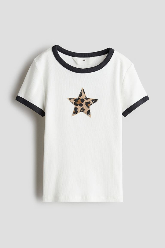 H&M Хлопковый топ, белый