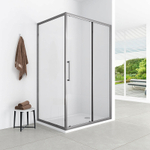 Душевое ограждение Loranto 120x80x190 раздвижная дверь, универсальная, прозрачное стекло 6 мм, профиль серый матовый (CS-AB02GG-128)