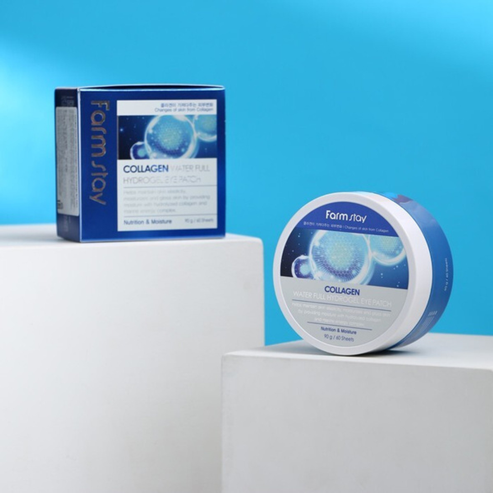 Патчи гидрогелевые для области вокруг глаз с коллагеном FarmStay Collagen Water Full Hydrogel Eye Patch, 90g