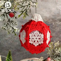 Шар новогодний ажурный «Снежинка» / 10 см