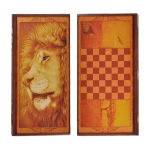 Нардя деревянные "Лев" 2 игры ( шашки, нарды), игральная доска 50 x 50 см. SA-42805