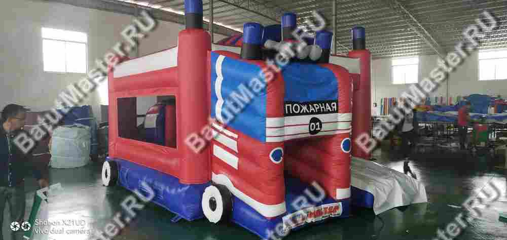 Детский надувной батут "Весёлые пожарные", 5*4*3,2 м