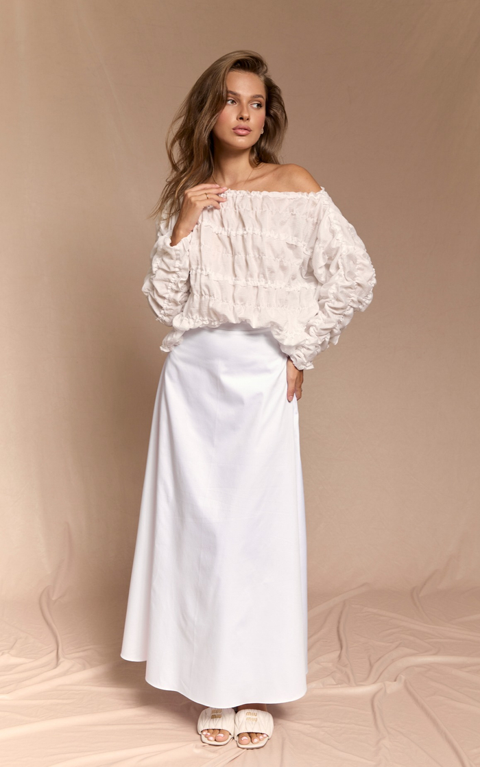 Юбка клеш maxi "Viva la Vita" белый