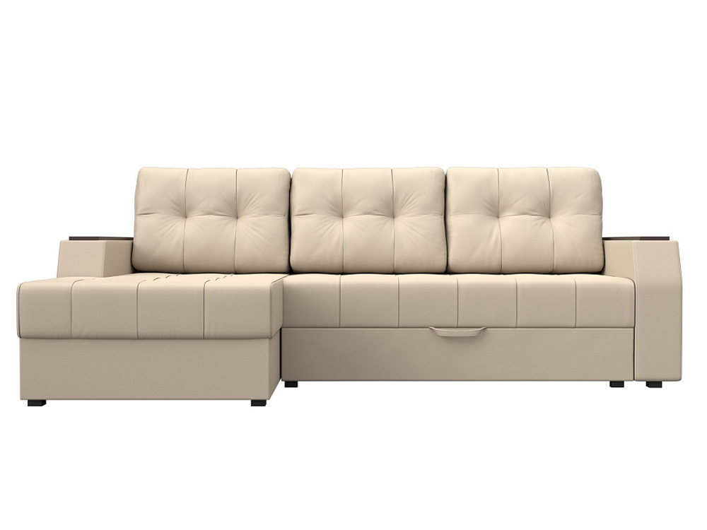 Диван угловой Эмир БС левый угол, Бежевый, Экокожа, 27849L