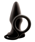 Эрекционное кольцо с анальной пробкой Pop & Lock Rocky (Цвет: черный)