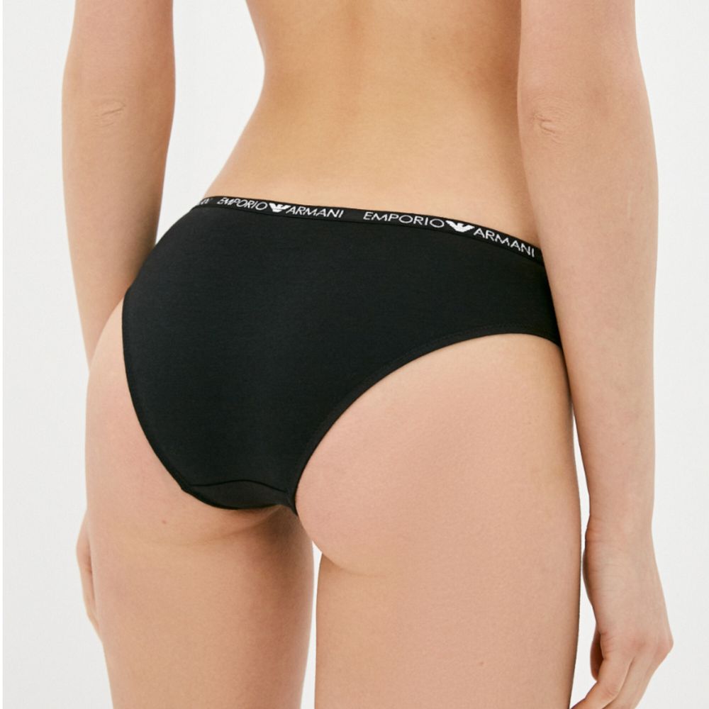 Женские трусы брифы набор из 2 штук (белый, черный) Emporio Armani 164408_CC318 00911