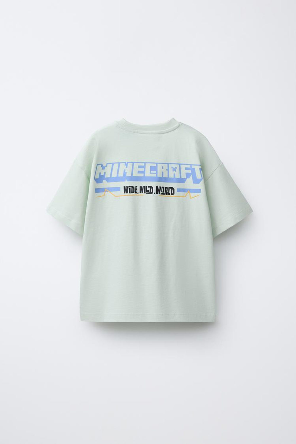 ZARA ФУТБОЛКА С ПРИНТОМ MINECRAFT © MOJANG AB. ™, СИНИЙ