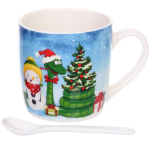 Кружка керамическая 200мл «Славный удав у ёлки» с ложкой в подарочной коробке