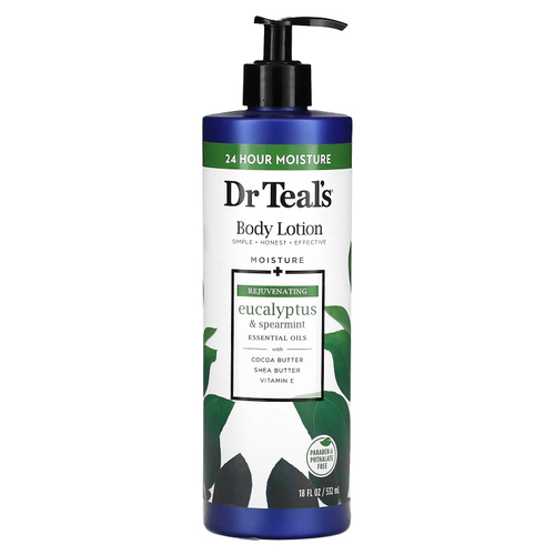 Dr. Teal's, лосьон для тела, увлажняющий и омолаживающий, с эвкалиптом и мятой, 532 мл (18 жидк. унций)