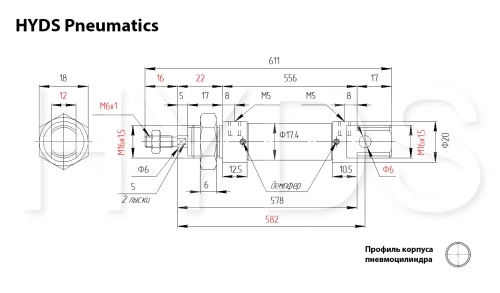 DSNU-16-500-PPV-A Пневмоцилиндр