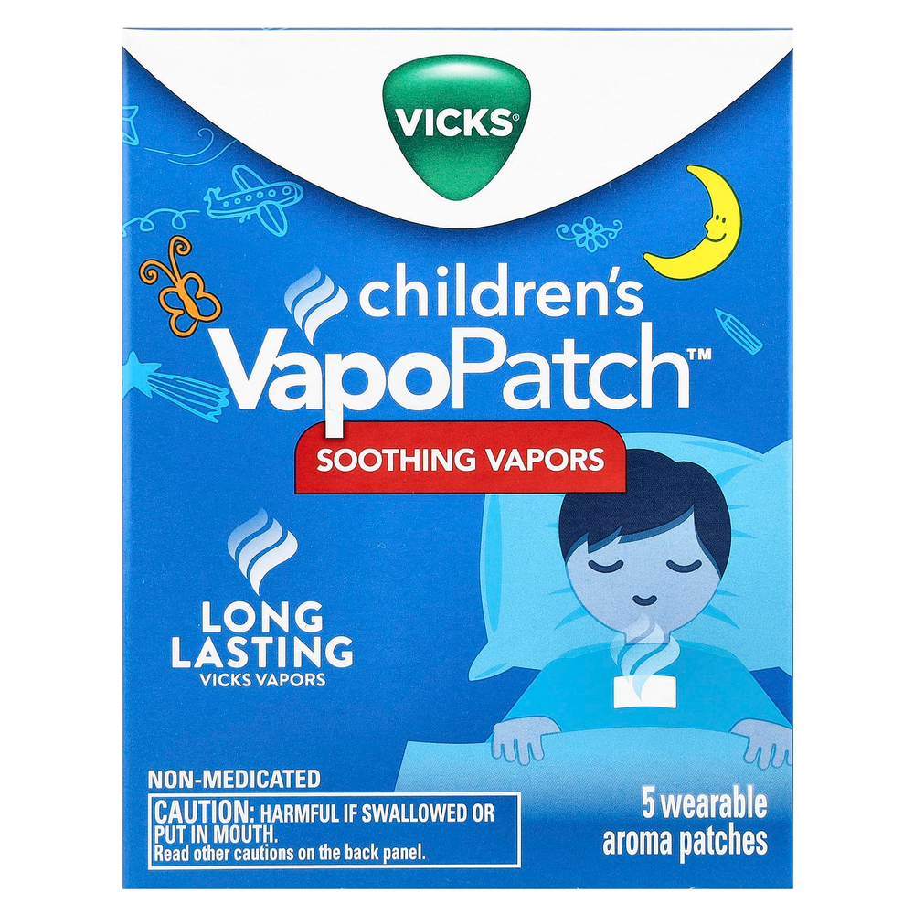 Vicks, VapoPatch ™ для детей, 5 носимых ароматических патчей