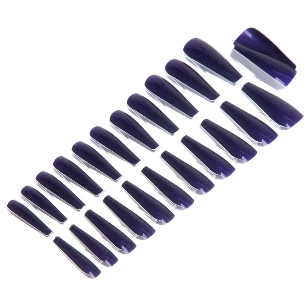 Ногти накладные на клеевых пластинах 24шт «ТЫПРЕКРАСНА!», цвет темно-синяя ночь, длина 3см