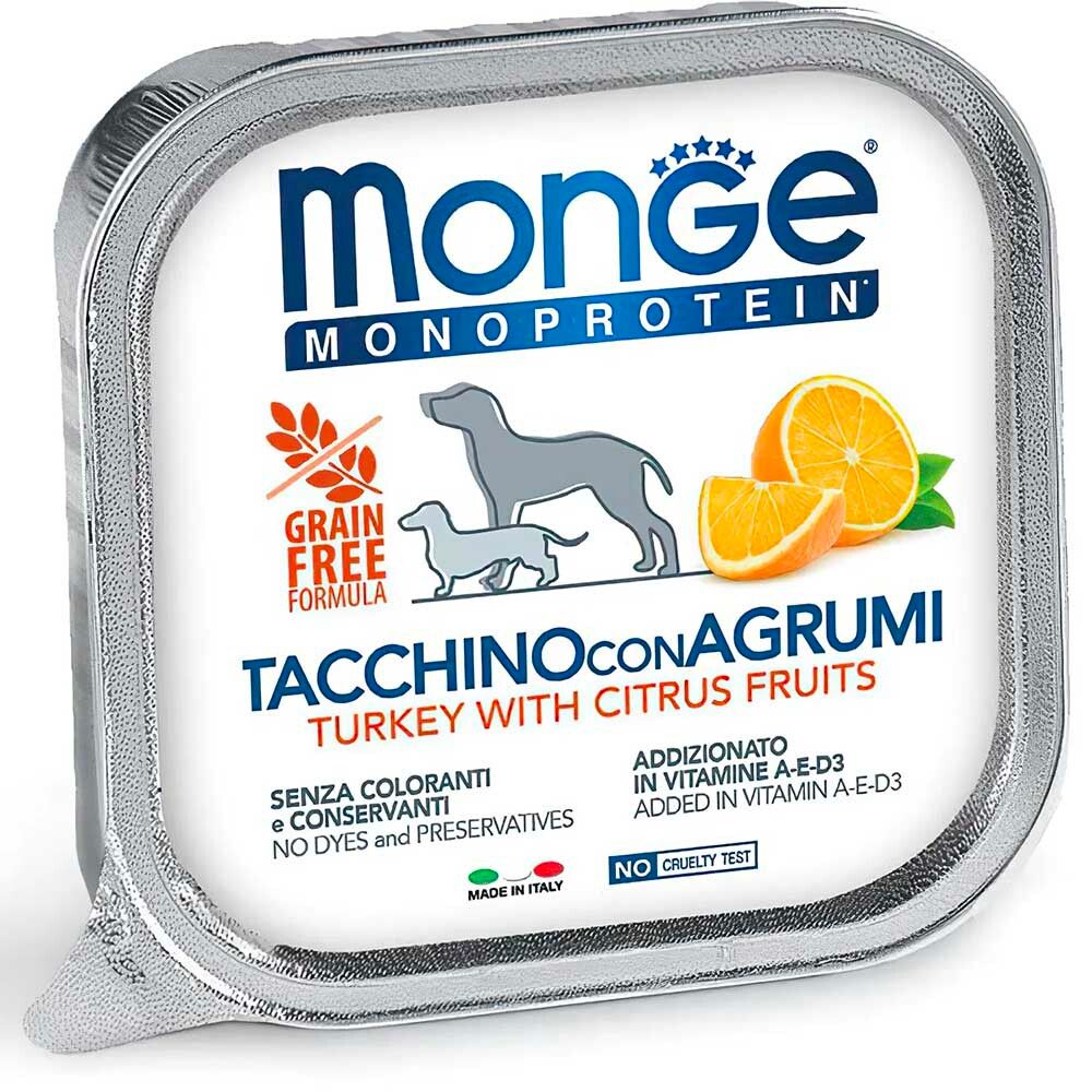 Monge Dog Monoprotein Fruits 150 г индейка с цитрусовыми - консервы для собак (паштет)