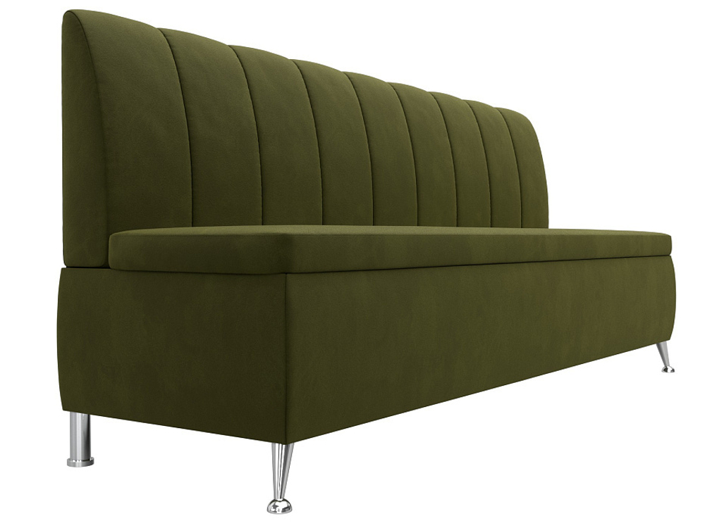 Диван кухонный прямой Кантри, Зеленый, Микровельвет, 100147