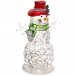 Сувенир с подсветкой «Хрустальный снеговик» 24*17,8 см