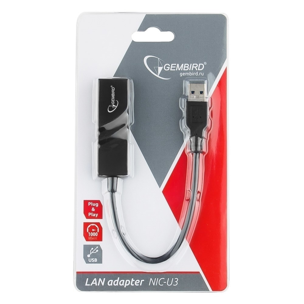 Сетевая карта Gembird NIC-U3 Сетевой адаптер Ethernet USB 3.0 - Fast Ethernet adapter