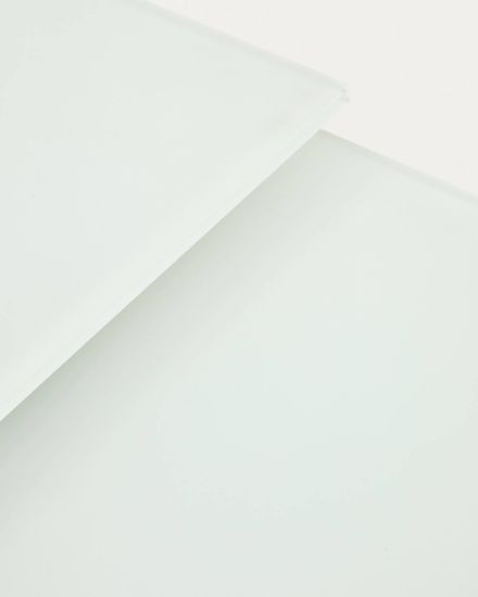 Vashti Раздвижной стол из стекла и МДФ со стальными ножками белого цвета160 (210) x 90 см