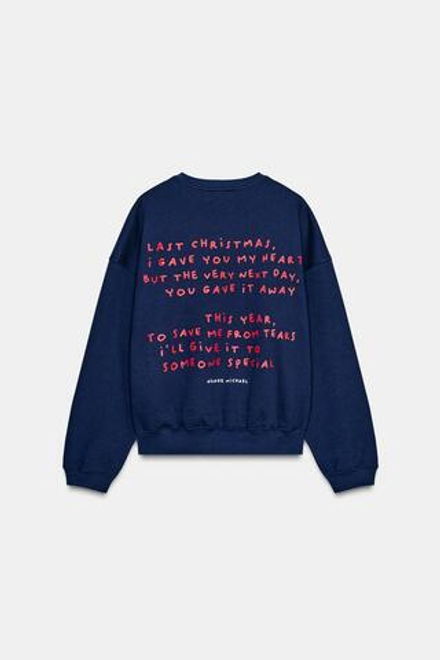 ZARA ТОЛСТОВКА «РОЖДЕСТВО ДЖОРДЖ МАЙКЛ», МОРСКОЙ СИНИЙ