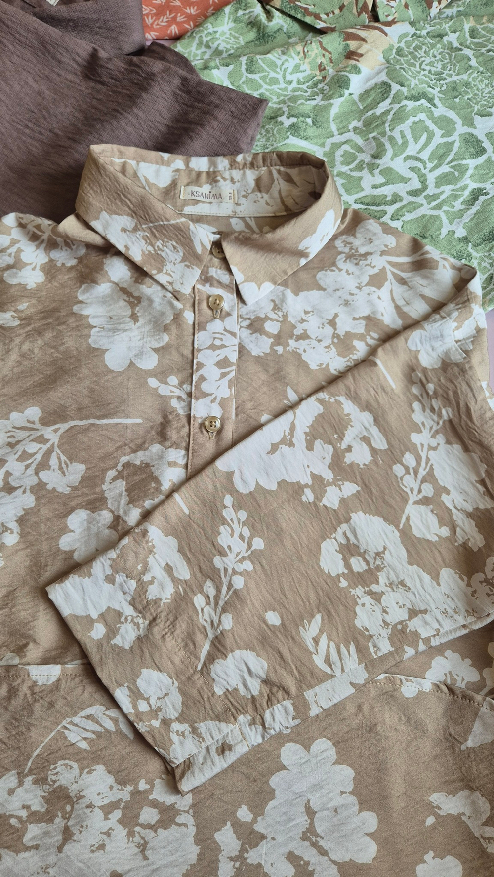 Блузка-Туника "Бежевый принт"