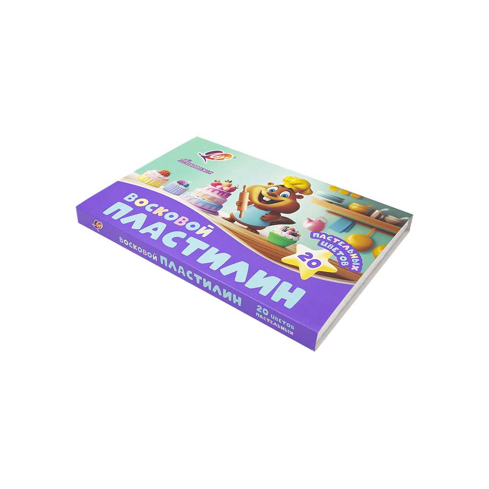 Пластилин 20 цв. Луч восковой "Фантазия", пастельный