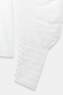 ZARA РОМАНТИЧНАЯ РУБАШКА ZW COLLECTION, БЕЛЫЙ