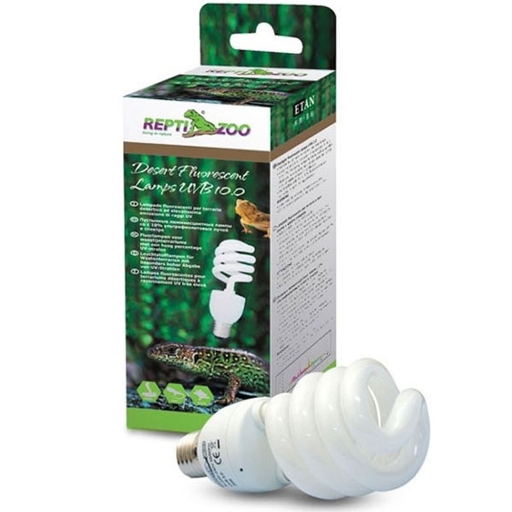 Лампа (Repti Zoo) Compact 10UV ультрафиолетовая  д/рептилий, 15Вт (CT1015)
