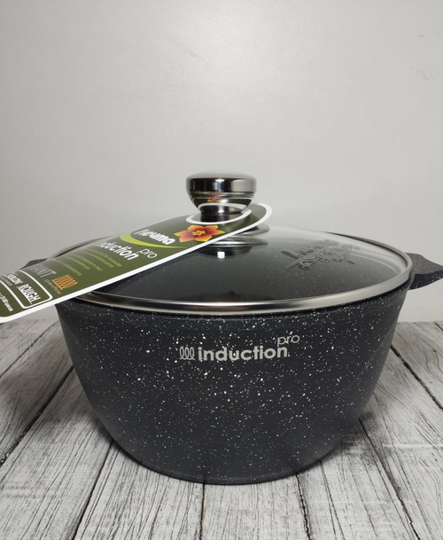 Кастрюля 4л с кр АП ГРАНИТblack  Induction Pro 44802Инд
