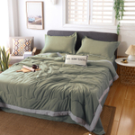 Комплект постельного белья Однотонный Сатин с Одеялом (простынь на резинке) FBR018