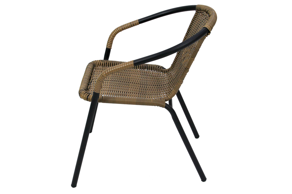 Набор мебели Марсель Мини арт.WR2719, WR1208-МТ003 желто-черный, (2 стула+стол Ø60см, каркас черный, ротанг желто-корич.) Китай "Garden story"