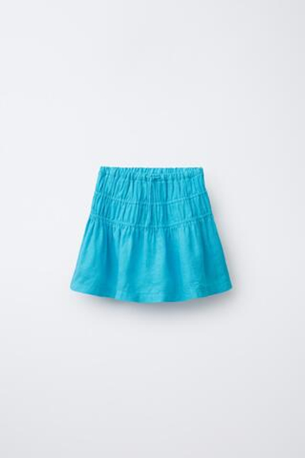 ZARA ЮБКА-ШОРТЫ ИЗ 100% ЛЬНА, БИРЮЗОВЫЙ