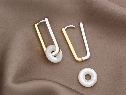 Швензы-кольца прямоугольные Биколор, 25мм