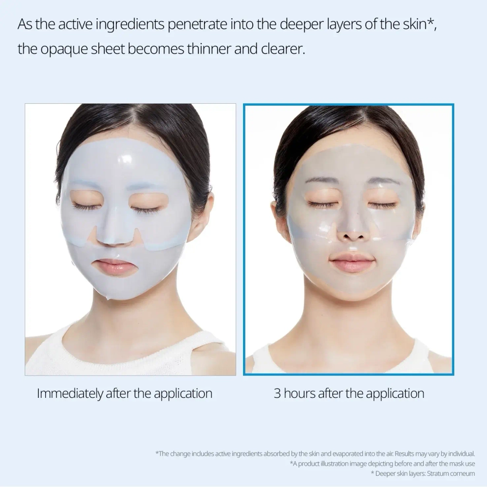 Двухступенчатая тканевая маска VT HYDROP Reedle Shot 100HL 2-Step Mask голубая