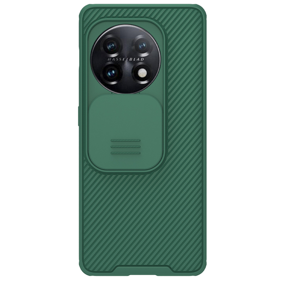 Чехол зеленого цвета от Nillkin для смартфона Oneplus 11, серия CamShield Pro, с защитной шторкой для задней камеры