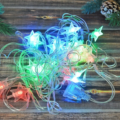 Гирлянда электрическая "Звезда" 4м 20 ламп LED, авторежим, прозрачный провод, IP-20 RG/R