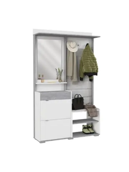 Прихожая с зеркалом Белое сияние 120х32х196