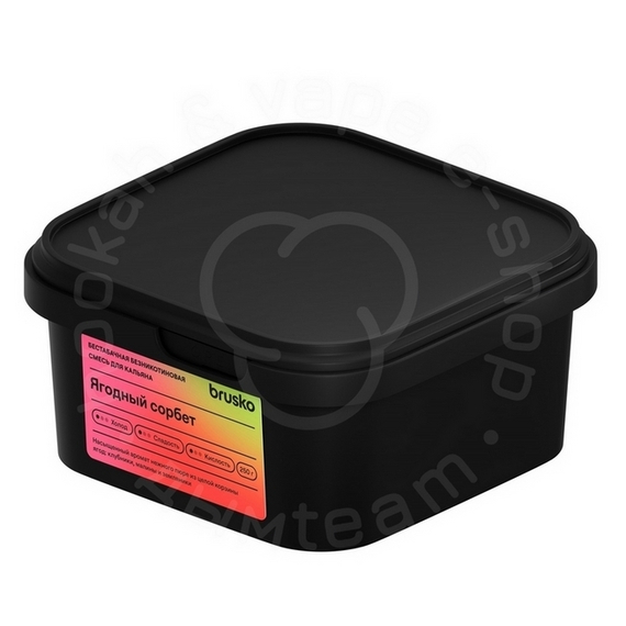 Бестабачная безникотиновая смесь для кальяна BRUSKO, 250 г, Ягодный сорбет