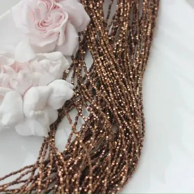 Гематин гематит, кубик усеченый, 1,8 мм, шоколад, 1 нить, ГМ099