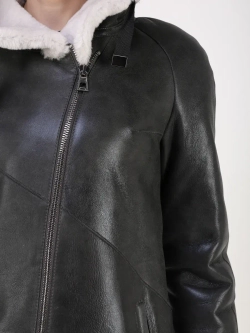 Дубленка зима натуральная удлиненная с капюшоном