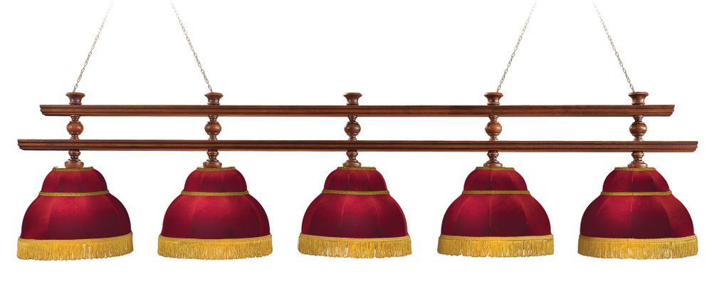 Лампа Ливерпуль 5пл. ясень (№4,бархат зеленый,бахрома желтая,фурнитура золото)