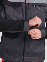 Костюм ProfLineBase-1 (тк.Твил,210) брюки, т.серый/черный/красный