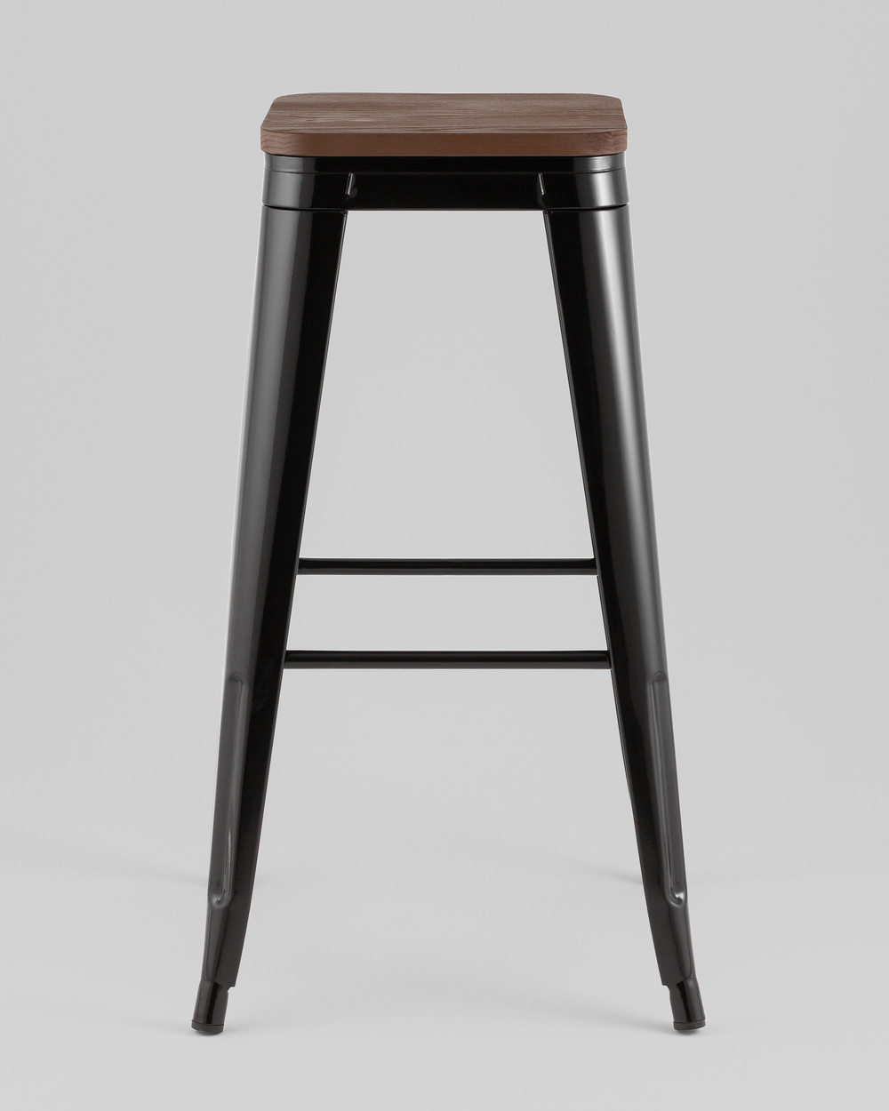 Стул барный TOLIX черный глянцевый + темное дерево KD